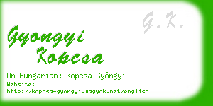 gyongyi kopcsa business card