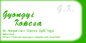 gyongyi kopcsa business card